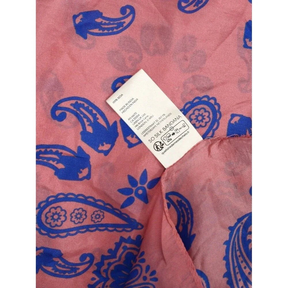 Free People So Silk Printed Bandana Scarf Tube Top Belt Floral Paisley Wrap OS